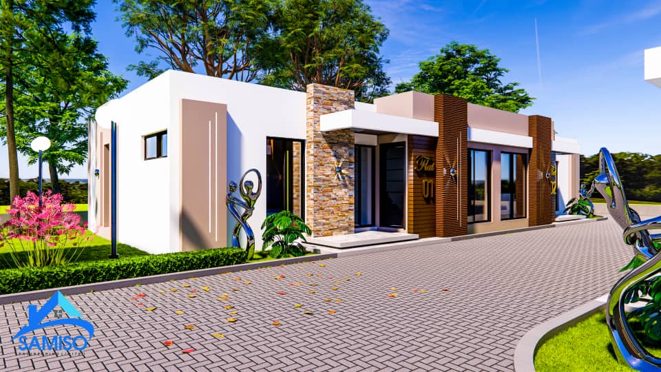 1 x 2 Two bedroom Flats @ K896,597.8 while Complete Construction @ K1,483,300.00 Each unit  has the following features   1.Master Bedroom Suite     -Walk in Closet    -Bath/Wc 2.One bedrooms -Self Contained 3. Communal Wc 4.Opening plan Modern Kitchen      -Lounge     -Dinning      -Kitchen  5.Pantry 6.Front Porch